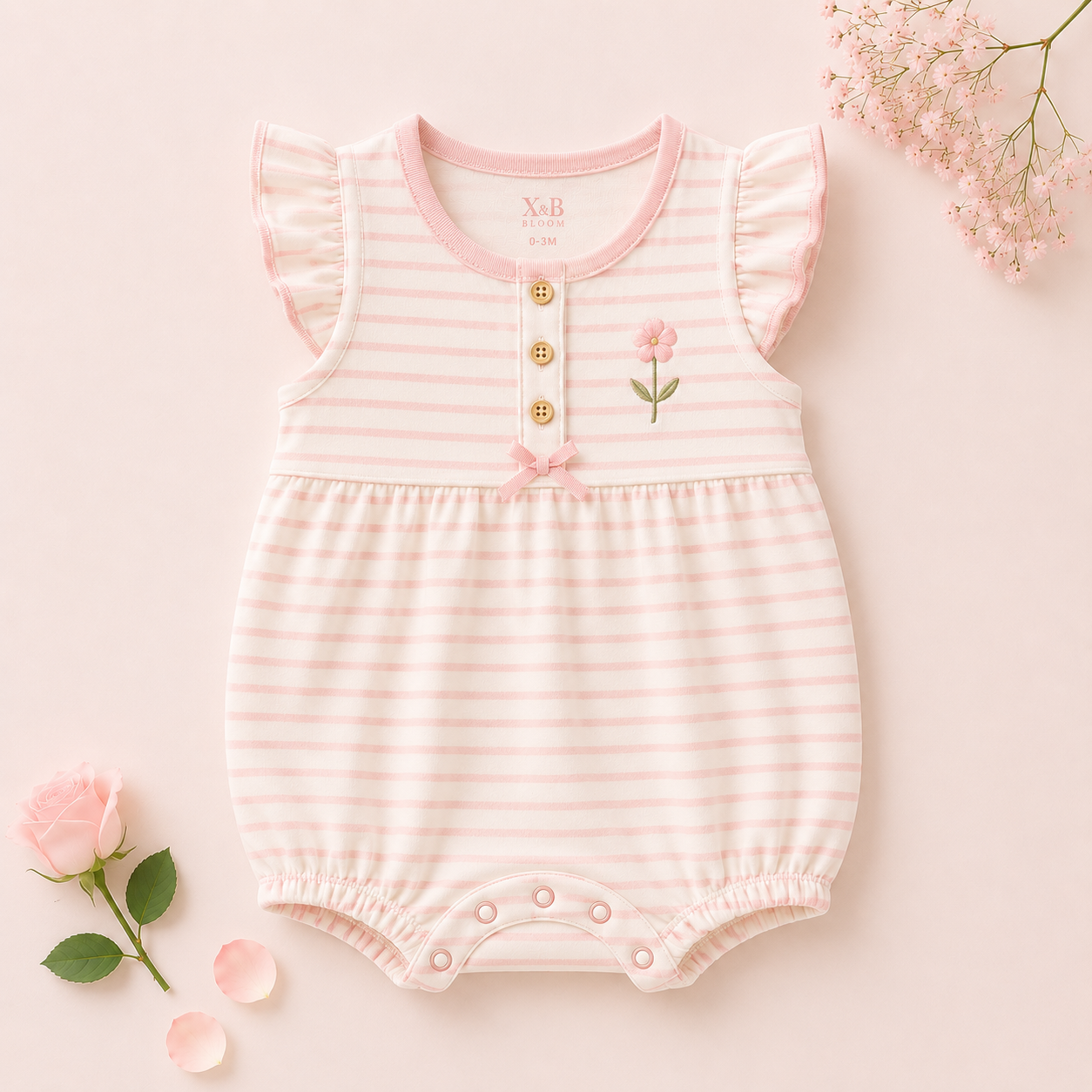 Stripe Bloom Romper